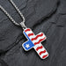 Jewelry WholesaleWholesale alloy US flag necklace men's cross pendant MOQ≥2 JDC-NE-XunO020 Necklaces 循欧 %variant_option1% %variant_option2% %variant_option3%  Factory Price JoyasDeChina Joyas De China