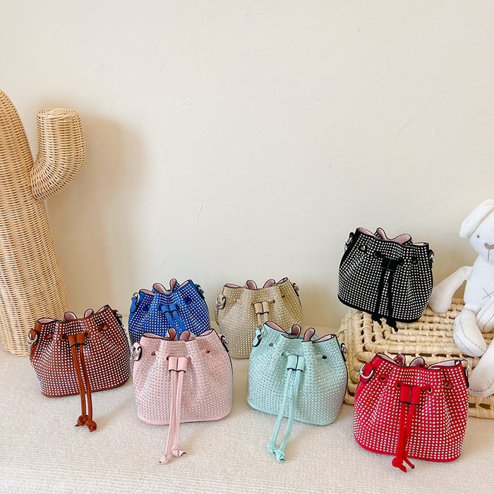 Wholesale Shoulder Bag Flannel Children Chain Drawstring Crossbody Bucket Bag JDC-SD-MengB003