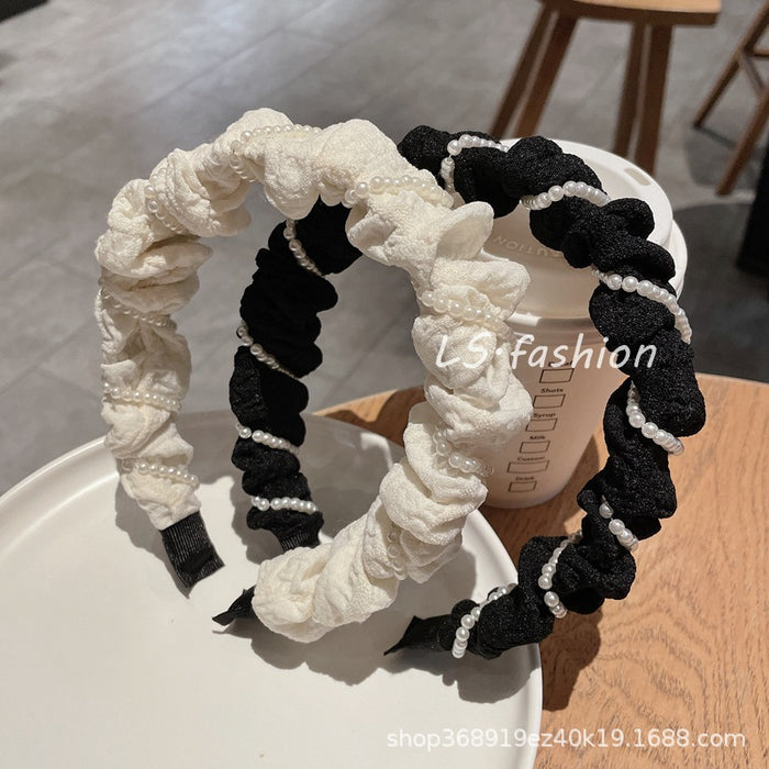 Jewelry WholesaleWholesale pearl hair accessories face wash headband JDC-HD-LiS001 Headband 栎尚 %variant_option1% %variant_option2% %variant_option3%  Factory Price JoyasDeChina Joyas De China