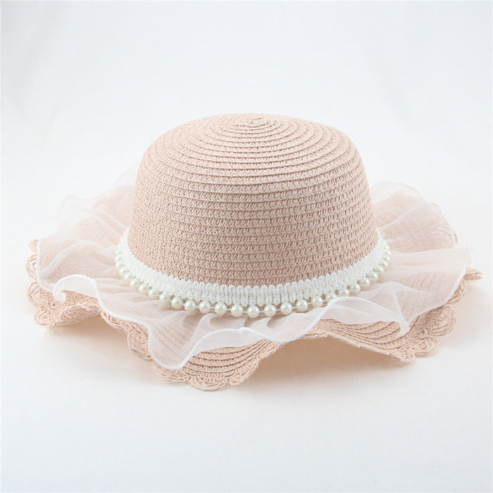 Jewelry WholesaleWholesale Children's Mesh Bow Dome Straw Hat JDC-FH-Guanchuan008 Fashionhat 冠川 %variant_option1% %variant_option2% %variant_option3%  Factory Price JoyasDeChina Joyas De China