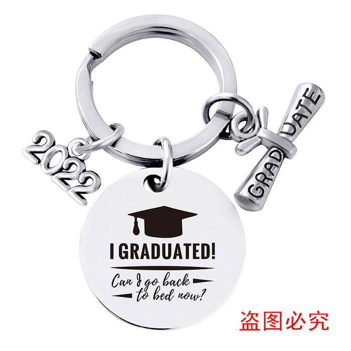 Jewelry WholesaleWholesale Stainless Steel Round Graduation Season Gift Metal Keychain JDC-KC-GangGu001 Keychains 钢古 %variant_option1% %variant_option2% %variant_option3%  Factory Price JoyasDeChina Joyas De China