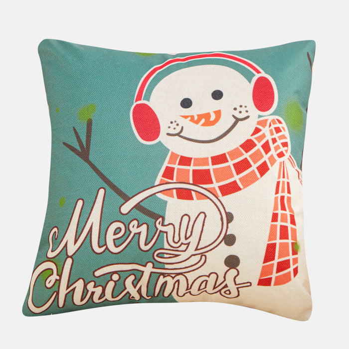 Wholesale Pillowcase Christmas Polyester Snowman Cartoon Print JDC-PW-RRL003