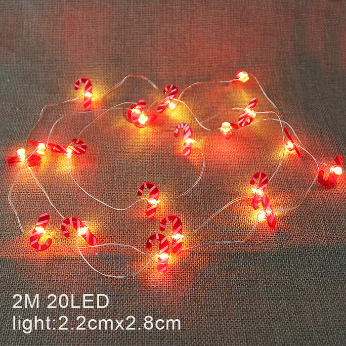 Wholesale Decorative Ribbon Christmas Cane Snowflake Decoration String Lights LED JDC-DCN-Huanj003