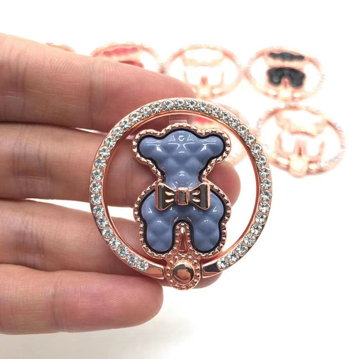 Wholesale Grips Zinc Alloy Bear Cartoon Mobile Phone Ring Buckle Paste MOQ≥2 JDC-PS-AKK002