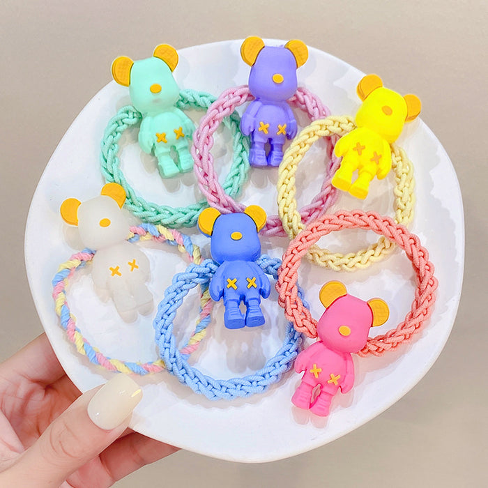 Jewelry WholesaleWholesale spring color violent bear head rope cute cartoon girl hair ring JDC-HS-I411 Hair Scrunchies 溪南 %variant_option1% %variant_option2% %variant_option3%  Factory Price JoyasDeChina Joyas De China