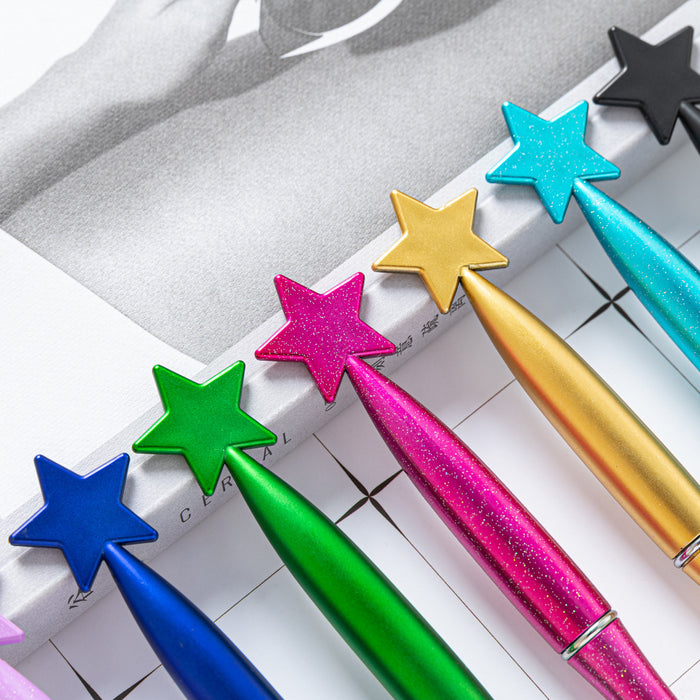 Wholesale Ballpoint Pen Plastic Star Shaped Twist Pen MOQ≥2 JDC-BP-Huah090