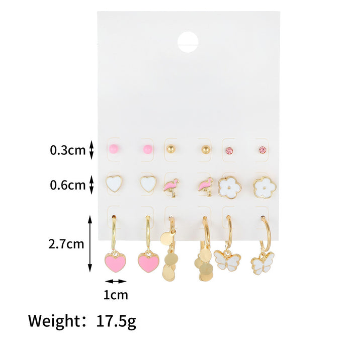 Jewelry WholesaleWholesale Simple Gold Drop Oil Love Flower Butterfly Earrings JDC-ES-ZhuJ006 Earrings 诛积 %variant_option1% %variant_option2% %variant_option3%  Factory Price JoyasDeChina Joyas De China