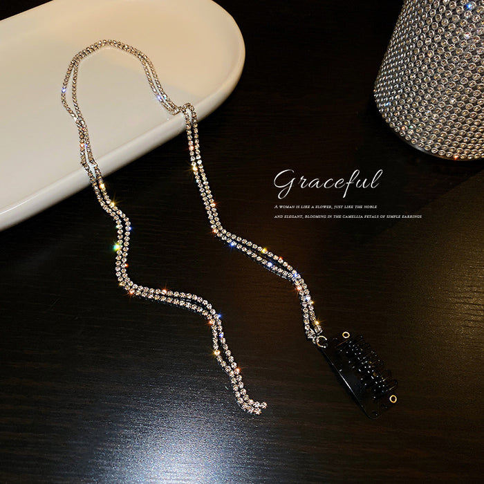 Wholesale exaggerated style full diamond tassel hairpin JDC-HC-BY013