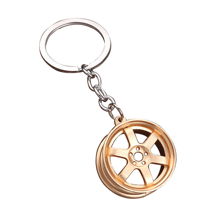 Wholesale three-dimensional car modification accessories wheel metal keychain JDC-KC-YiJ005