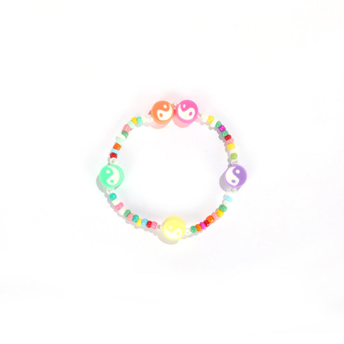 Wholesale Soft Pottery Bracelet Rice Bead Bracelet Colorful Bagua Small Flower JDC-BT-ZengZ028