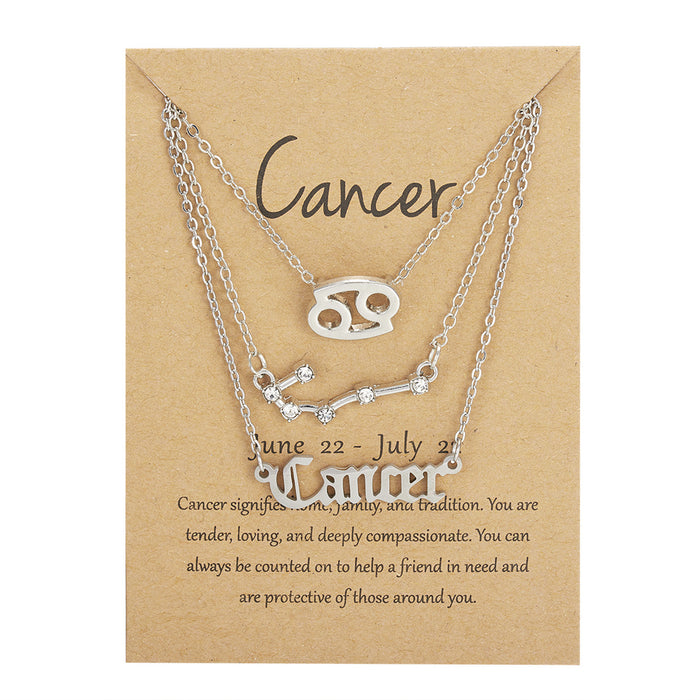 Jewelry WholesaleWholesale zodiac sign paper card necklace three-pack JDC-NE-YinH021 Necklaces 颖皓 %variant_option1% %variant_option2% %variant_option3%  Factory Price JoyasDeChina Joyas De China