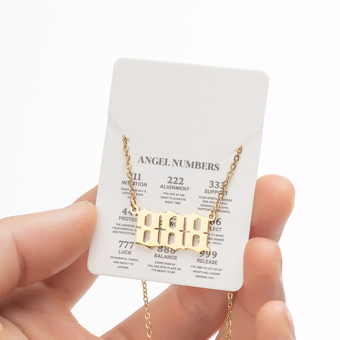 Wholesale Necklaces Stainless Steel Angel Lucky Numbers JDC-NE-SS026