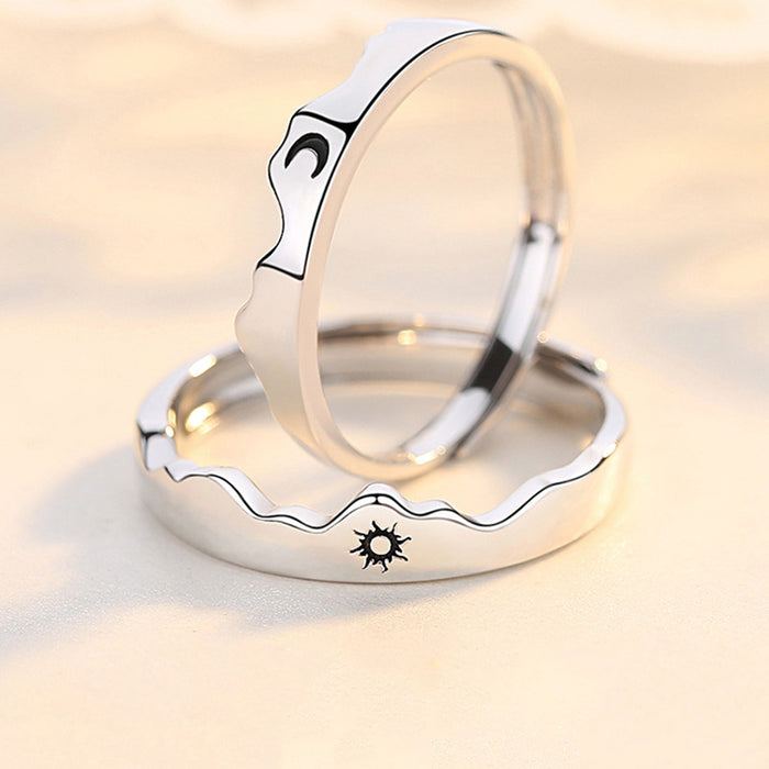 Wholesale Ring Open Ring Different Sun Moon Two in One JDC-RS-XinS005