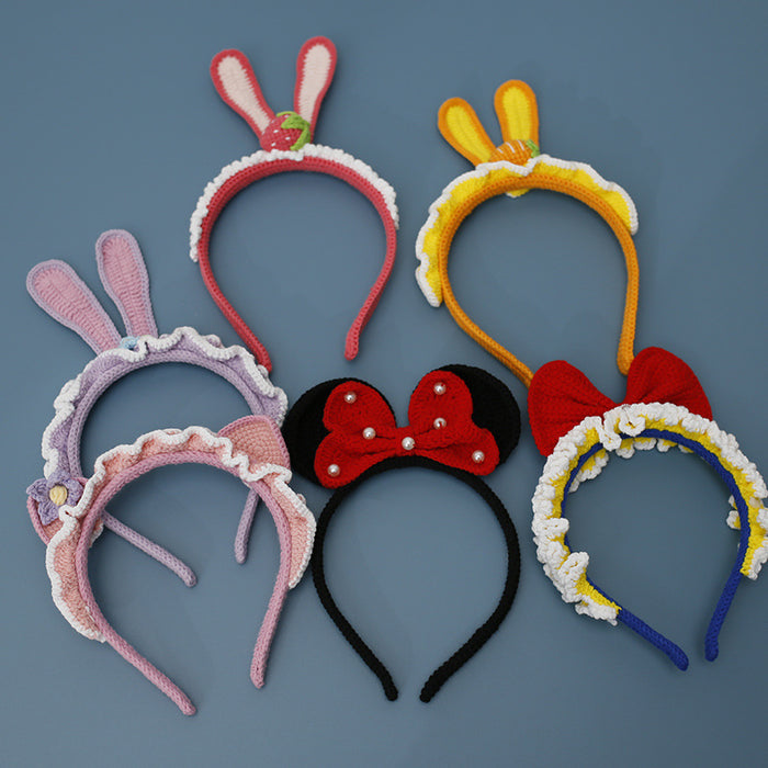 Wholesale Headband Yarn Hand Knitted Cartoon Cute MOQ≥3 JDC-HD-BDXY001