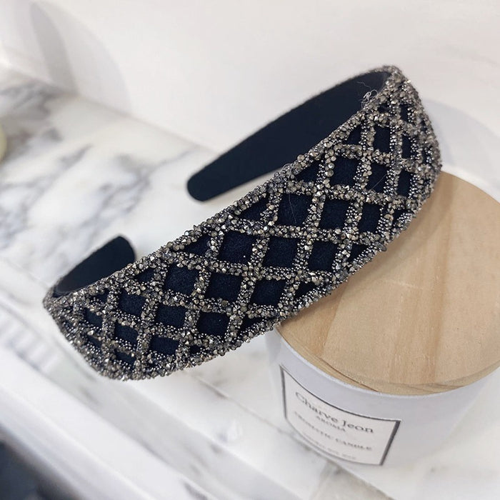 Jewelry WholesaleWholesale rhinestone cutout woven full drill mesh wide-brimmed hair band JDC-HD-Suim004 Headband 随敏 %variant_option1% %variant_option2% %variant_option3%  Factory Price JoyasDeChina Joyas De China