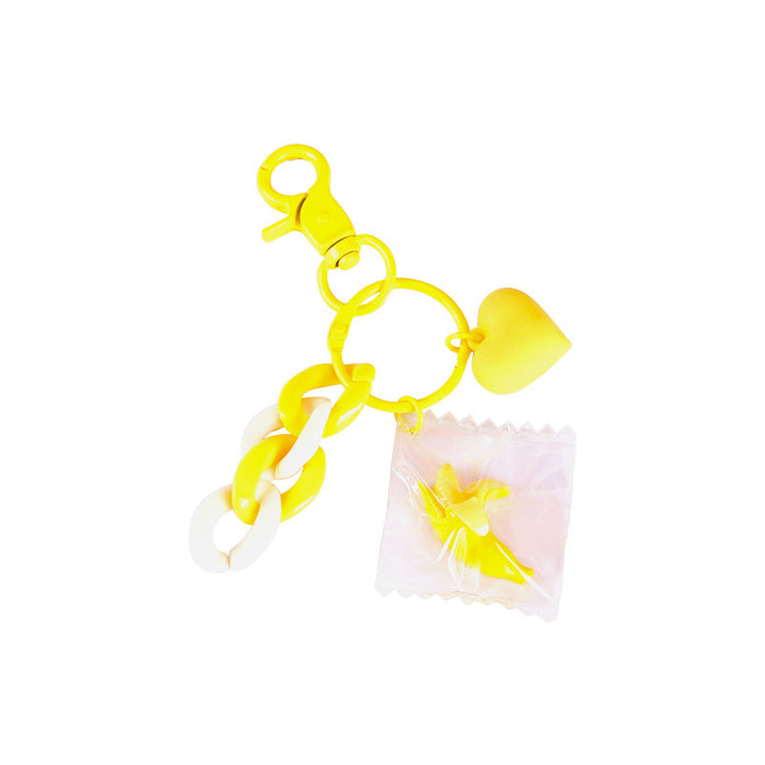 Wholesale Color Heart Shaped Soft Pottery Keychain JDC-KC-QiaM009