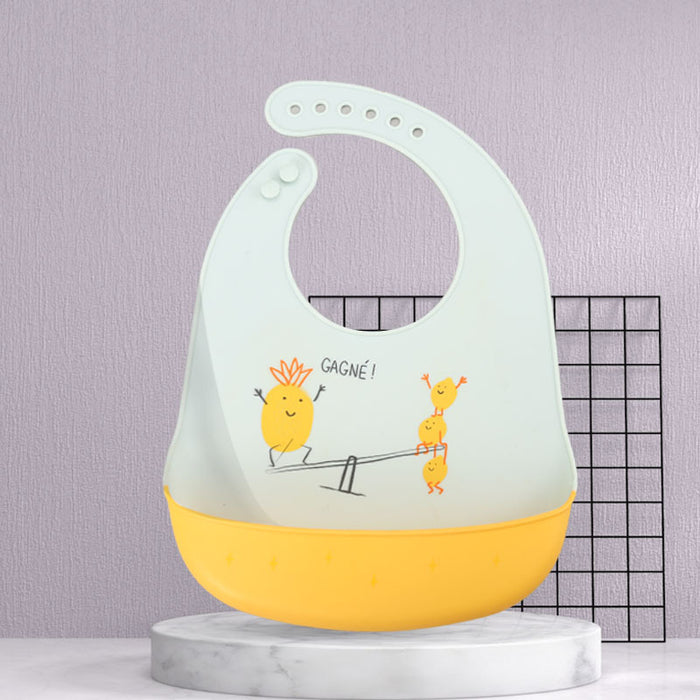 Silicona al por mayor Babero Baby Rice Pocket impermeable Grado MOQ≥2 JDC-CC-Beixin001