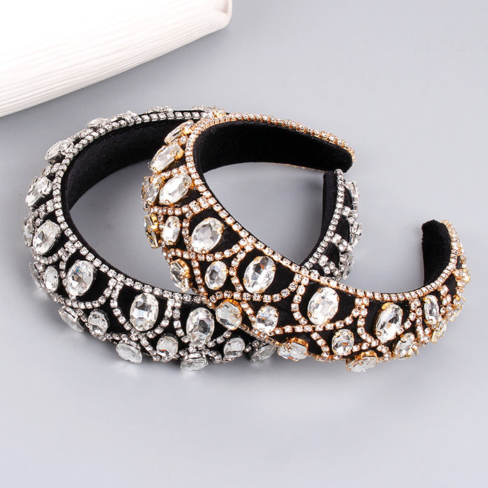 Wholesale Sponge Eight Figure Crystal Headband Hair Accessories JDC-HD-ZXI004