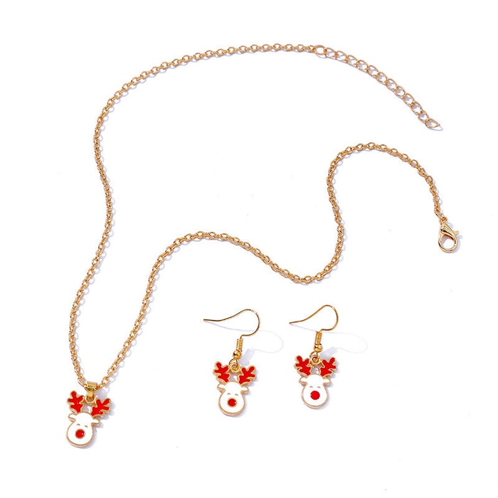 Wholesale Necklaces Alloy Christmas Collection Necklace Earrings Set MOQ≥2set JDC-NE-KaiWei008