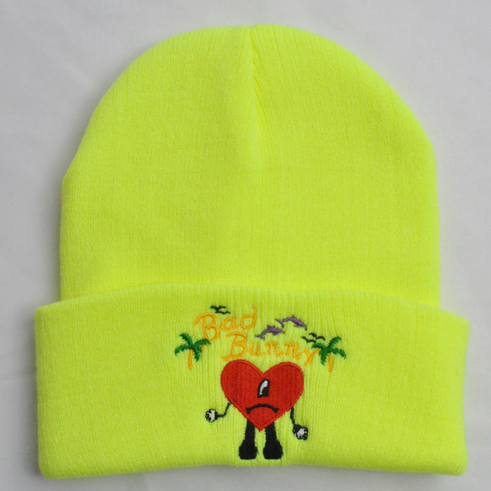 Wholesale Hat Acrylic Heart Embroidery Knitted Hat MOQ≥2 (F) JDC-FH-XRong004