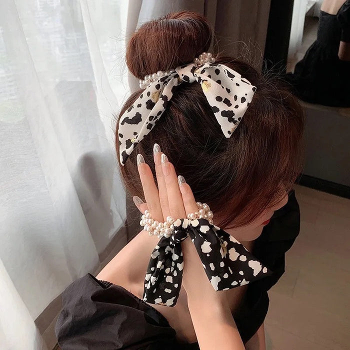 Jewelry WholesaleWholesale bow pearl hair circle Ribbon Hair Scrunchies JDC-HS-PX001 Hair Scrunchies 品熊 %variant_option1% %variant_option2% %variant_option3%  Factory Price JoyasDeChina Joyas De China