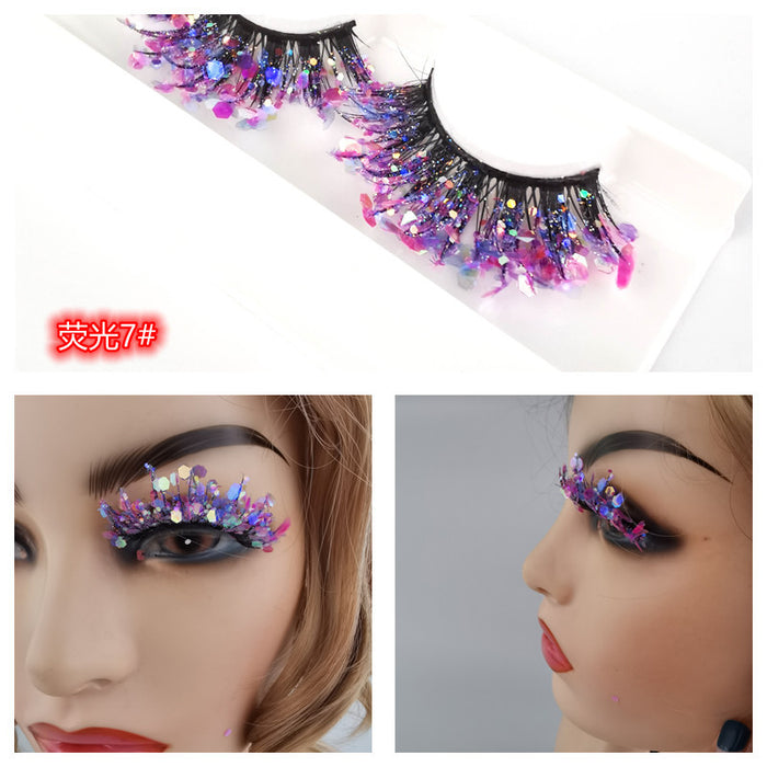 Wholesale 3D Luminous Synthetic Fiber False Eyelashes Glow  MOQ≥3 JDC-EY-ZXin001