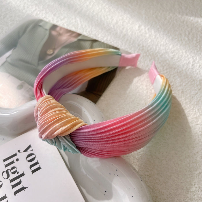 Wholesale Tie Dye Wide Side Pressed Hairband Large Intestine Hairband JDC-HD-YYang001