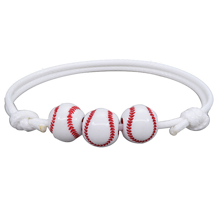 Wholesale Bracelet Basketball Baseball Wax Thread Braided Tennis Rugby Bracelet MOQ≥2 JDC-BT-Yiye026