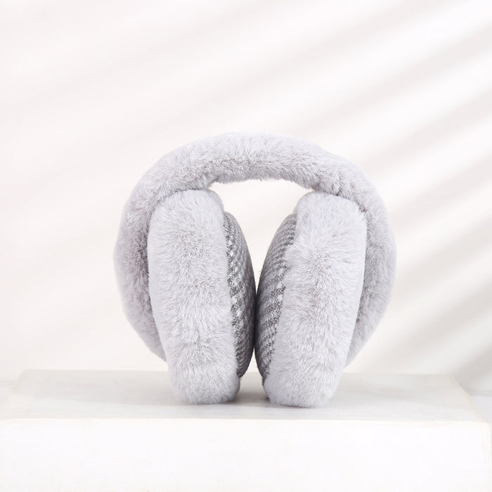 Wholesale Earmuffs Plush Winter Checkerboard Folding Warmth JDC-EF-YCheng001