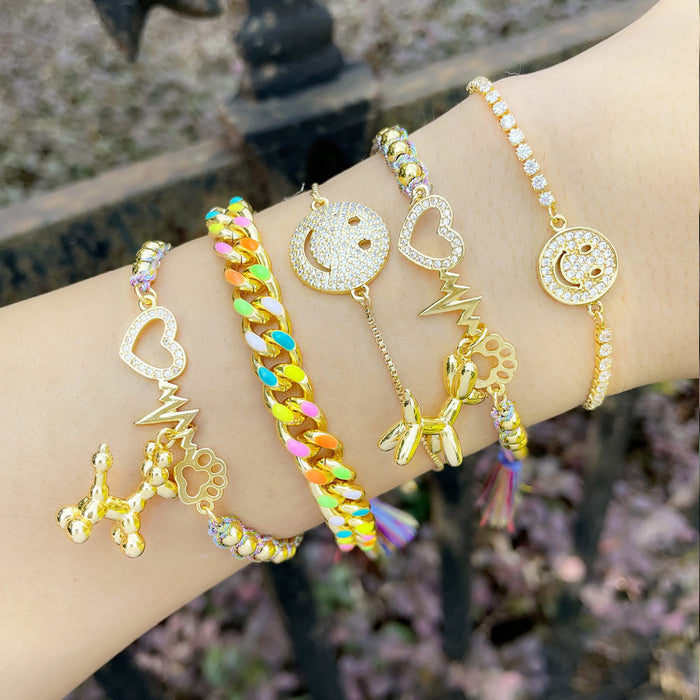 Wholesale Boho Bracelet Women Color Drop Oil Cuban Chain JDC-BT-AS149