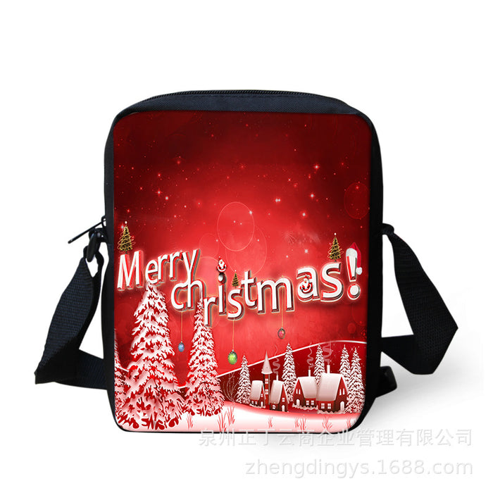 Wholesale Shoulder Bag Polyester Christmas Pattern Diagonal Cross JDC-SD-Zhengd001