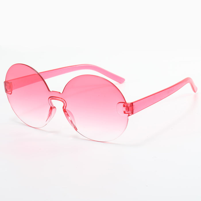 Wholesale Rimless Round PC Lens Candy Color Sunglasses JDC-SG-YuH007