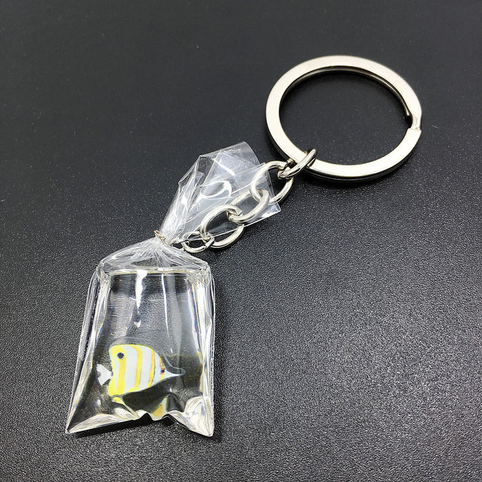 Wholesale Tropical Fish Transparent Resin Keychain MOQ≥2 JDC-KC-GSCT002