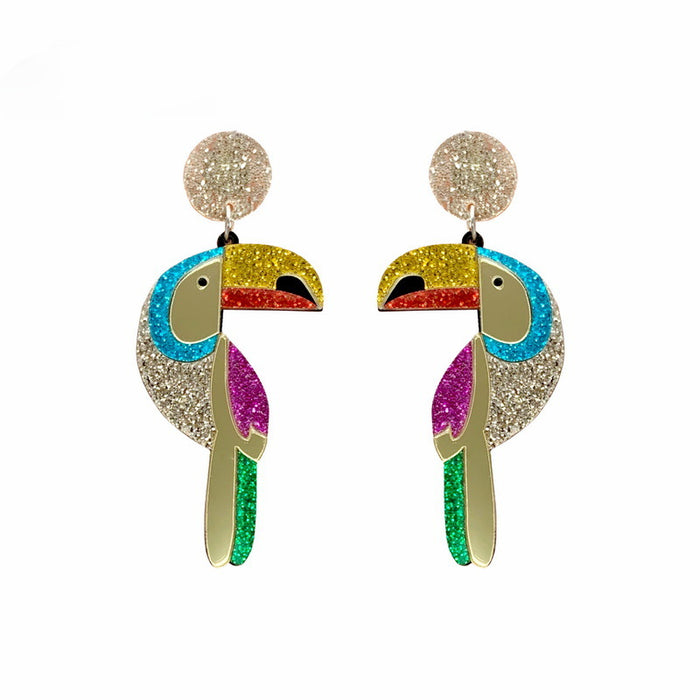 Jewelry WholesaleWholesale acrylic parrot earrings JDC-ES-XUEP023 Earrings 雪帕 %variant_option1% %variant_option2% %variant_option3%  Factory Price JoyasDeChina Joyas De China