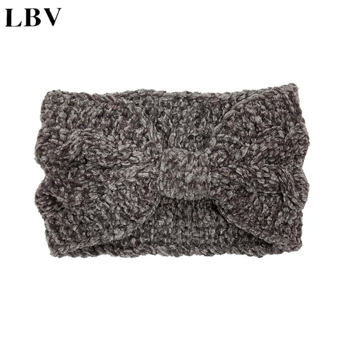 Wholesale Headband Fabric Twist Bow Knit Ear Guards Autumn and Winter MOQ≥2 JDC-HD-WenG001