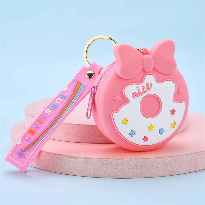 Wholesale Keychains For Backpacks Bow Coin Purse Soft Rubber Keychain JDC-KC-YPin023