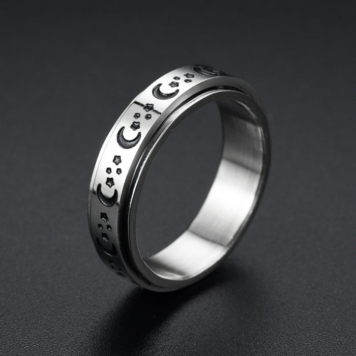 Jewelry WholesaleWholesale Sun Star Moon Trick Cat rotatable stainless steel ring JDC-RS-ts095 Rings 腾穗 %variant_option1% %variant_option2% %variant_option3%  Factory Price JoyasDeChina Joyas De China