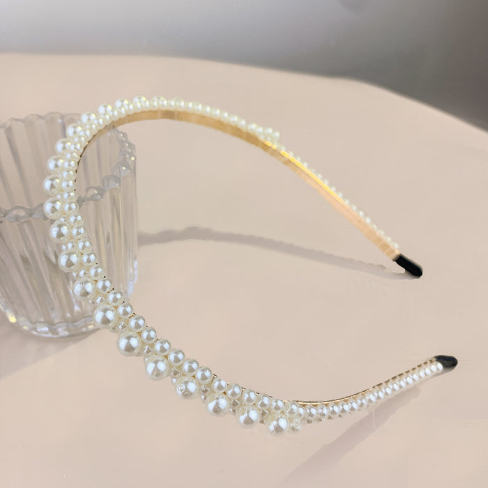 Jewelry WholesaleWholesale pearl Camellia Gaul top hair hoop JDC-HD-HaoF002 Headband 浩福 %variant_option1% %variant_option2% %variant_option3%  Factory Price JoyasDeChina Joyas De China