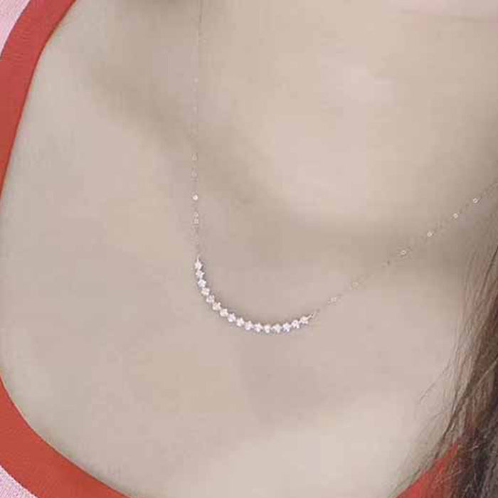 Wholesale smiley face full diamond necklace zircon clavicle chain JDC-NE-CaoS050