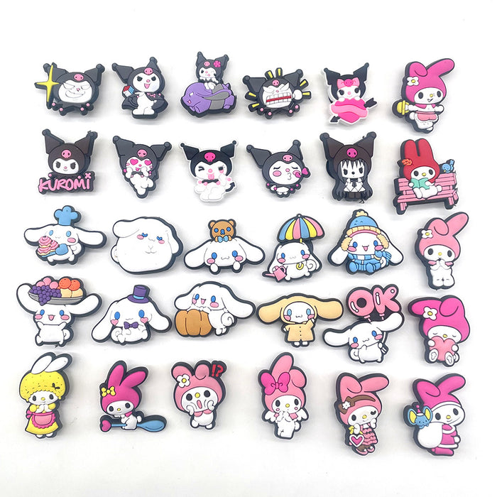 Wholesale set of 30 Cartoon Cute PVC DIY Accessories Croc Charms (M) MOQ≥3 JDC-CCS-WanX032