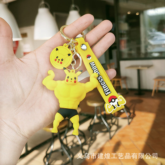 Wholesale cartoon creative personality ins muscle keychain pendant MOQ≥2 JDC-KC-JianH004