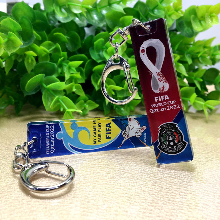 Wholesale World Football Cup Commemorative Acrylic Pendant Keychain MOQ≥2 JDC-KC-YPeng001