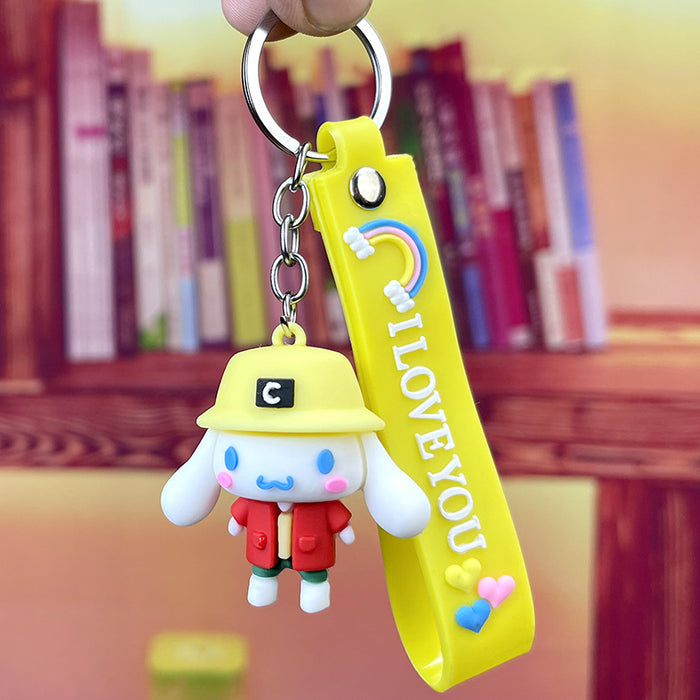 Wholesale keychain pvc cartoon soft glue big ear dog cute doll MOQ≥2 JDC-KC-MQu005