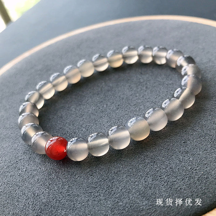 Jewelry WholesaleWholesale Natural Purple Grey Agate Chalcedony Bracelet JDC-BT-BaiM003 Bracelet 百慕 %variant_option1% %variant_option2% %variant_option3%  Factory Price JoyasDeChina Joyas De China