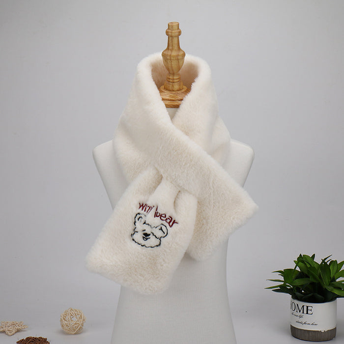 Wholesale Embroidered Cartoon Bear Plush Scarf JDC-SF-Liangm003