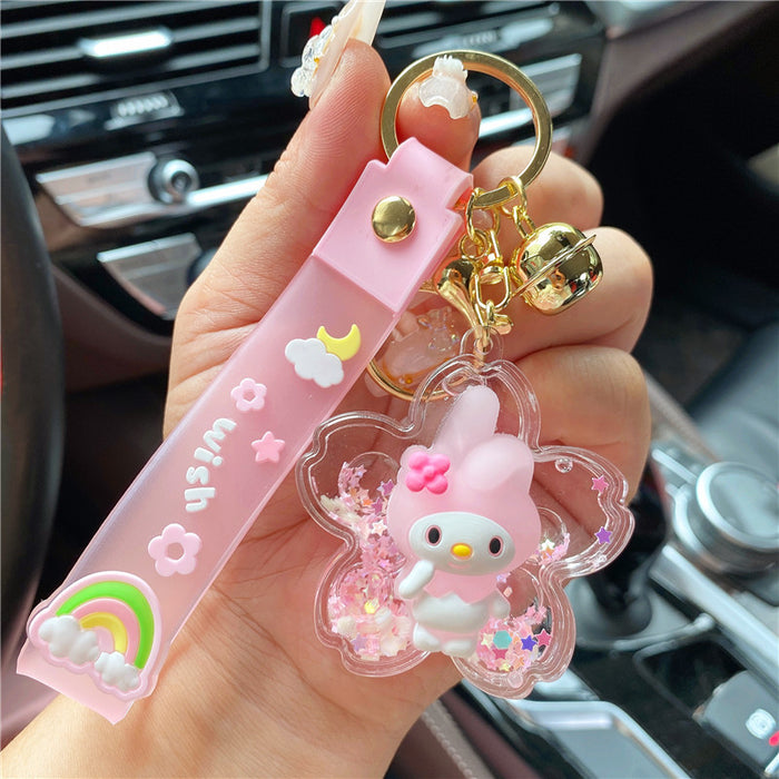 Wholesale Keychains PVC Acrylic Hardware Luminous Quicksand Bottle Cute Cartoon JDC-KC-TianC004