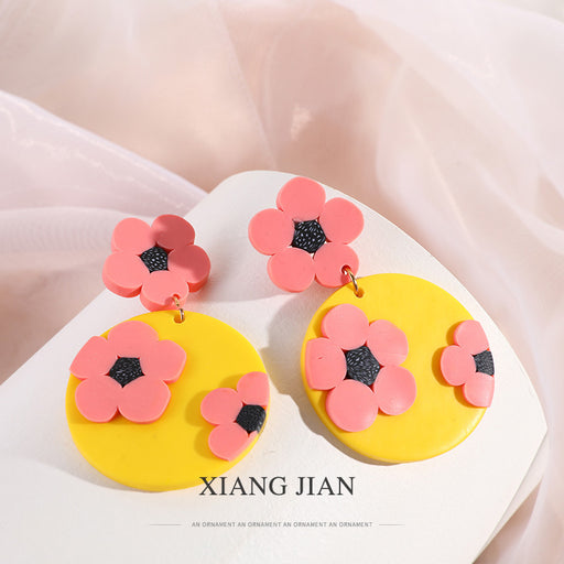 Jewelry WholesaleWholesale Flower Soft Pottery Geometric Multicolor Clay Clay Earrings JDC-ES- zhongyi009 Earrings 钟意 %variant_option1% %variant_option2% %variant_option3%  Factory Price JoyasDeChina Joyas De China