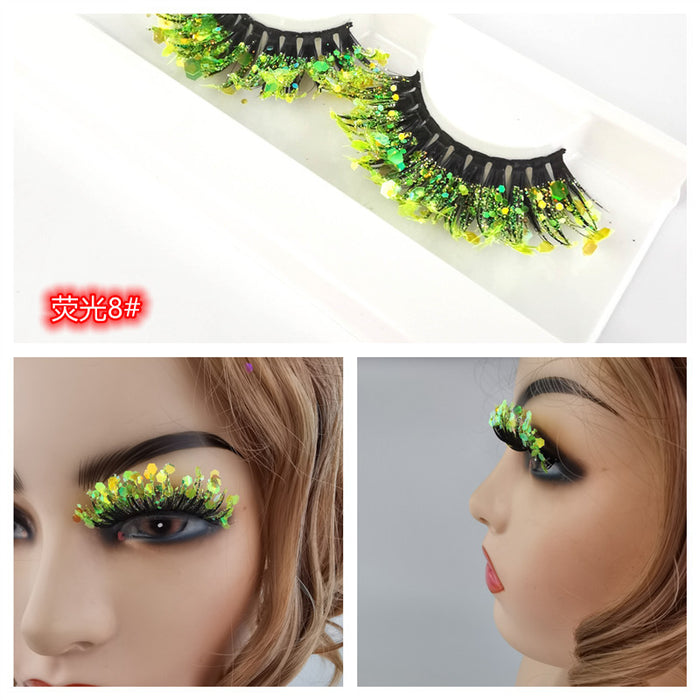 Wholesale 3D Luminous Synthetic Fiber False Eyelashes Glow  MOQ≥3 JDC-EY-ZXin001