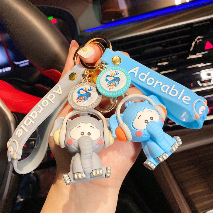 Wholesale cute elephant panda doll keychain MOQ≥3 JDC-KC-DeK001