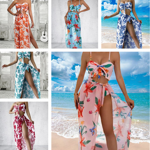 Jewelry WholesaleWholesale three piece botanical print bikini three piece swimsuit bikini JDC-SW-Shai001 Swimwear 莎海 %variant_option1% %variant_option2% %variant_option3%  Factory Price JoyasDeChina Joyas De China